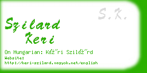 szilard keri business card